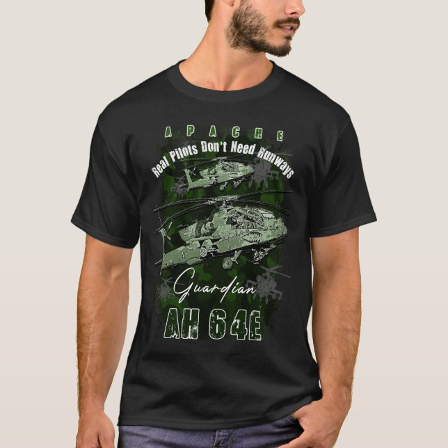 Camiseta AH64 helicóptero de ataque da Força Aérea dos EUA  (Frente)