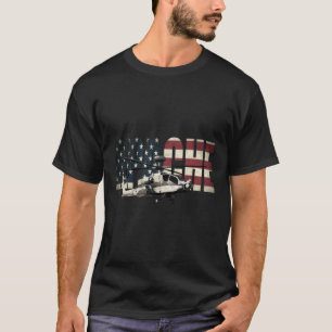 Camiseta Ah-64 Ah64 Helicóptero Apache Nos Americano Flag T