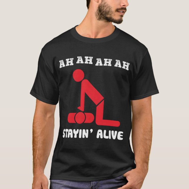 Camiseta Ah Ah, Stayin Alive Cpr (Frente)