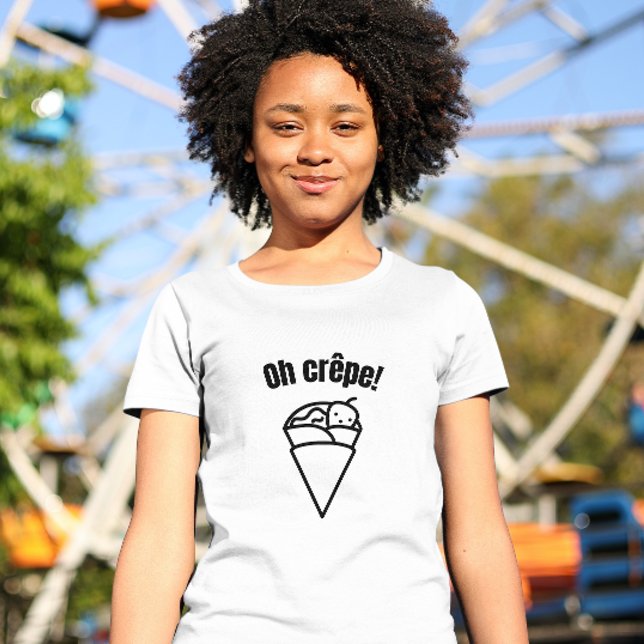 Camiseta Ah, crepe! Engraçado Comida Minimalista (Criador carregado)