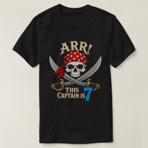 Camiseta Ah! Este Capitão tem 7 anos - Pirata de 7 anos de