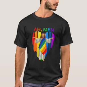 Camiseta Ah Homens Gay Jesus Orgulho LGBT Tee