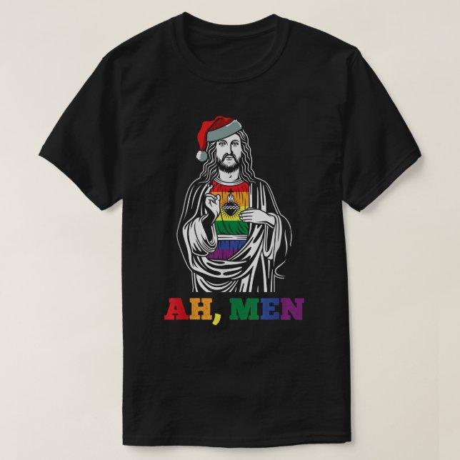 Camiseta Ah Homens Natal Engraçado Orgulho LGBTQ XM como Je (Frente do Design)