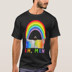 Camiseta Ah Men Rainbow Gay Jesus Christian Gay Rights Gay
