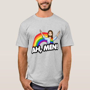 Camiseta Ah Men - Rainbow Jesus