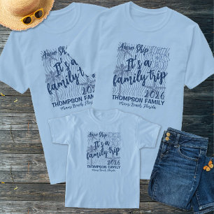 Camiseta Ah Nave Azul Monocromático Férias em Família Combi