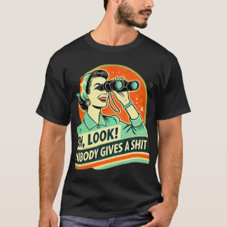 Camiseta Ah Olha! Ninguém Liga - Sarcasmo Retrô Divertido
