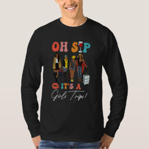 Camiseta Ah Sip É Uma Viagem De Meninas Rainha Mulheres Neg