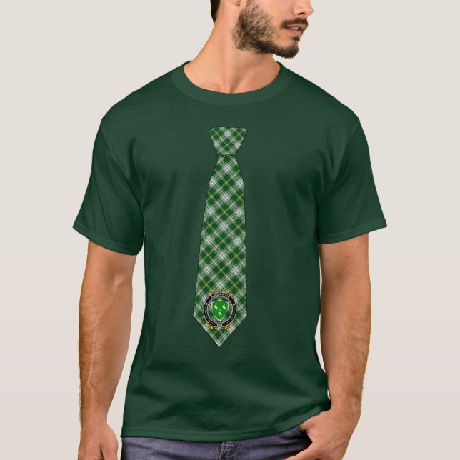 Camiseta AHearne/Aherne Irish Tartan Necktie T-Shirt (Frente)