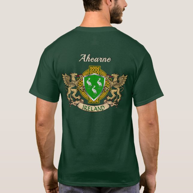 Camiseta AHearne Irish Shield & Griffins Personalizados (Verso)