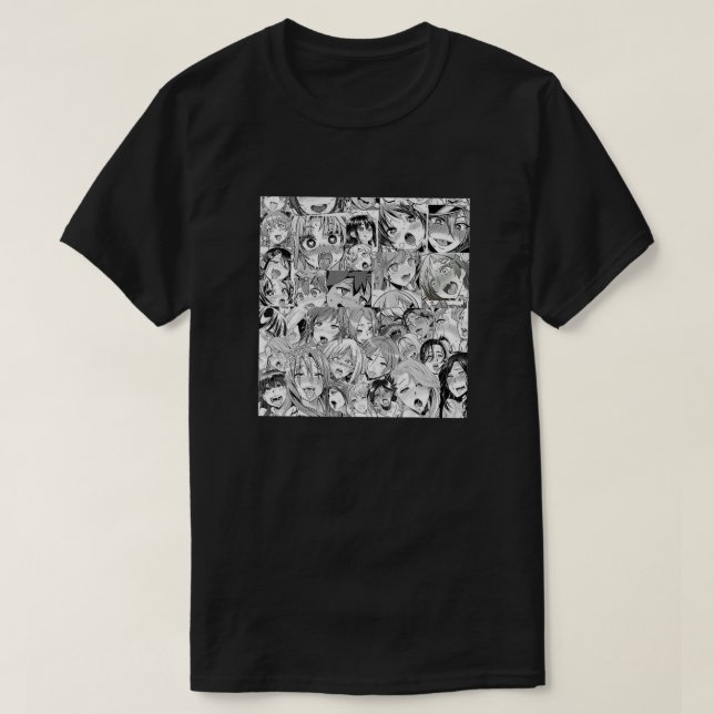 Camiseta Ahegao Otaku Anime Lançando Animes (Frente do Design)