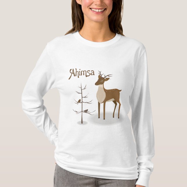 Camiseta Ahimsa Holiday Reindeer (Frente)