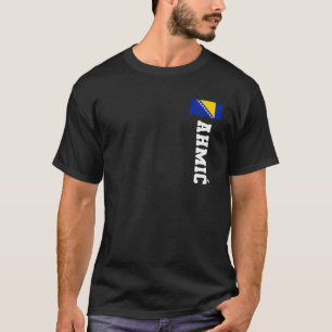 Camiseta Ahmic Bósnia Flag Casaco Do Arm Emblem Cre