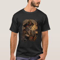 Ahoy, Matey! Design de Gato Pirata com Navio e Jol