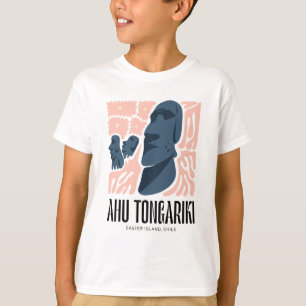 Camiseta Ahu Tongariki Ilha de Páscoa Chile viagem floral