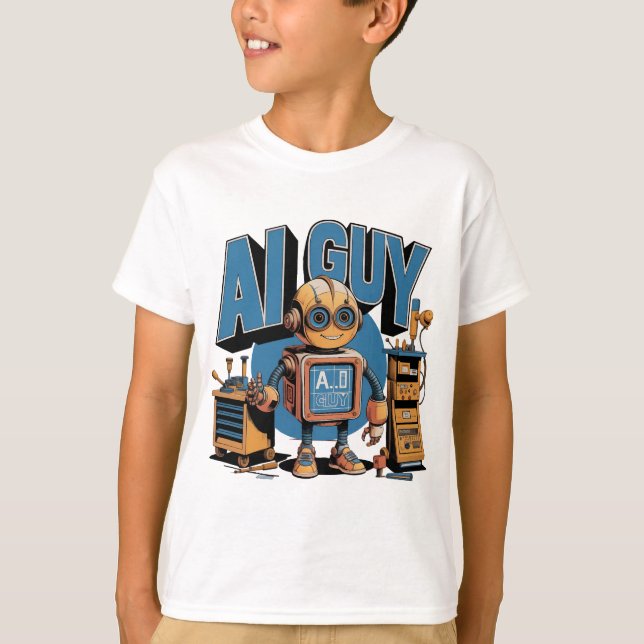 Camiseta AI Cara Robot playful Mechanical Sci fi (Frente)