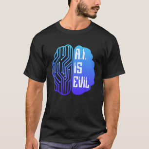 Camiseta AI É Inteligência Artificial do Cérebro da Mau Tec