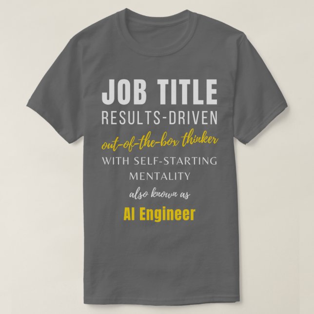 Camiseta Ai Engenheiro Job Management Birthday Punny Career (Frente do Design)