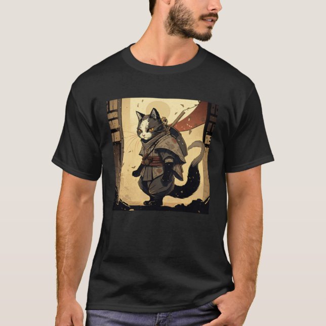 Camiseta AI Generated Shinobi Cat (Frente)