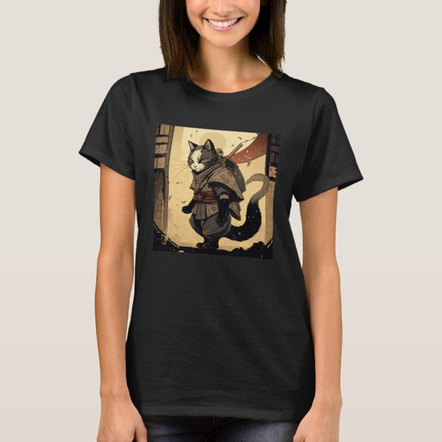 Camiseta AI Generated Shinobi Cat (Frente)