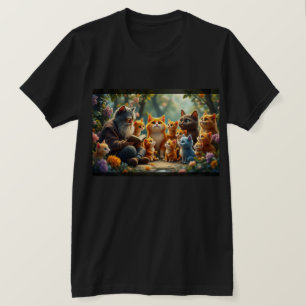 Camiseta Ai Lendo a Gatos Fantasia Ouvem o Purr