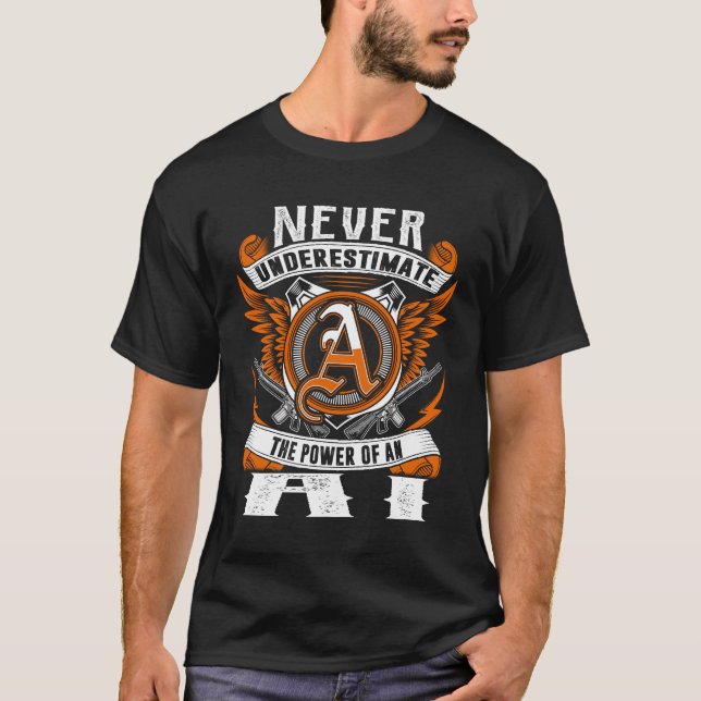 Camiseta AI - Nunca Subestimar Personalizado (Frente)