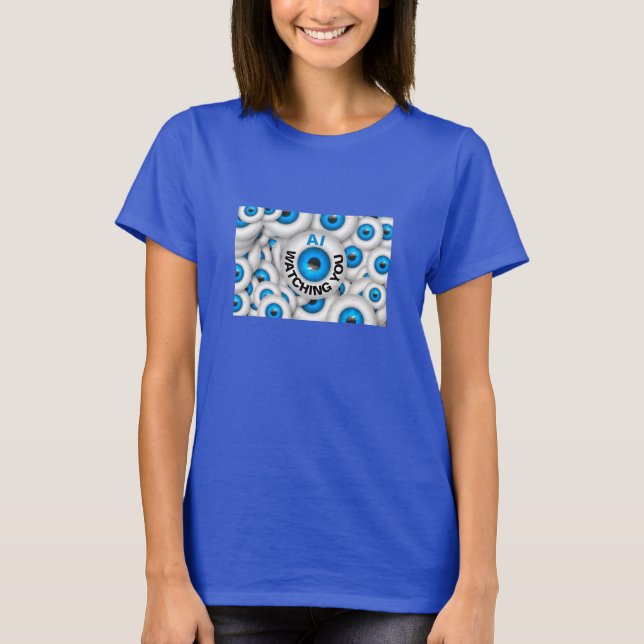 Camiseta AI Observando T-Shirt (escuro) (Frente)