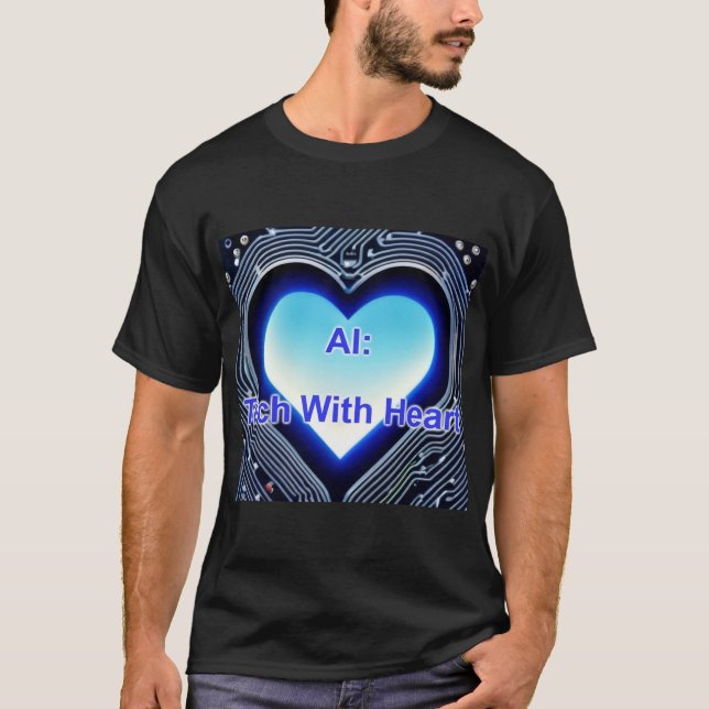 Camiseta AI: Tech with Heart Men's Black (Frente)