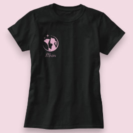 Camiseta Aia Limpa Casa Brilhante de Negócios Pink Preto
