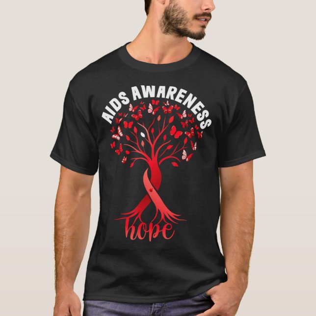 Camiseta Aids_hiv Awareness World Aids Day Red Ribbon Hope  (Frente)