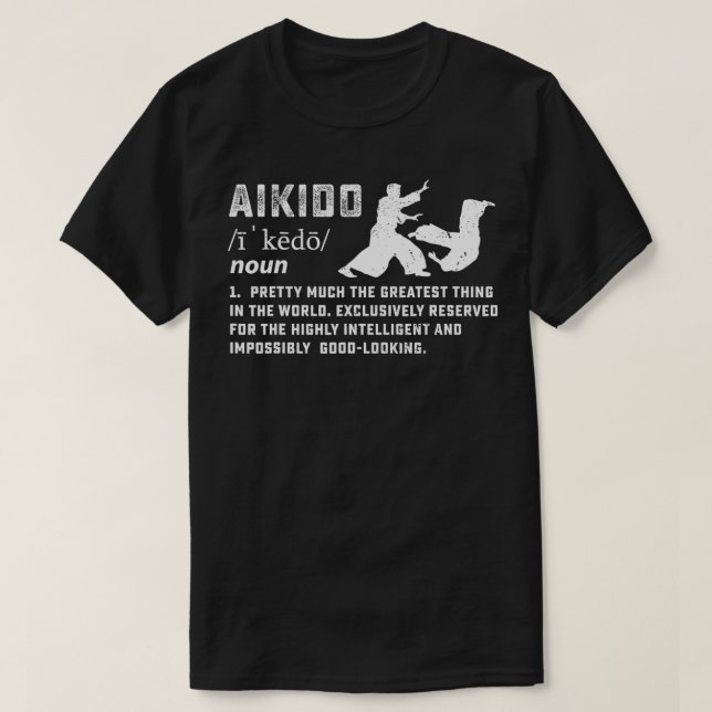 Camiseta Aikido autodefesa arte marcial vintage defesa dive (Frente do Design)