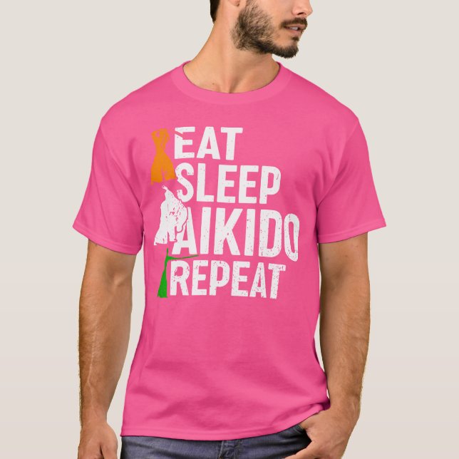 Camiseta Aikido Eat Sleep Aikido Repetir (Frente)