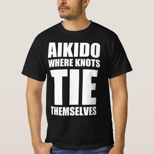 Camiseta Aikido onde os nós se amarram (Frente)