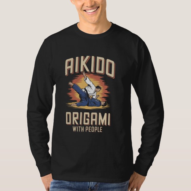 Camiseta Aikido Origami Artes Marciais Japonesas para Forma (Frente)