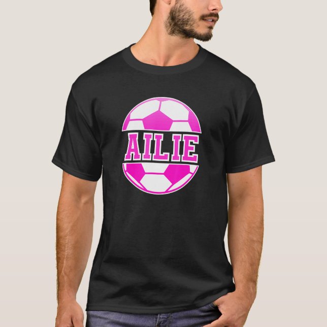 Camiseta Ailie Name Girls Soccer Play Futebol Sports Fan B (Frente)