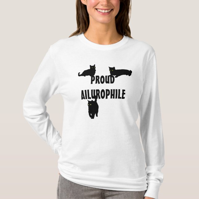 Camiseta Ailurophile orgulhoso (amante do gato) (Frente)