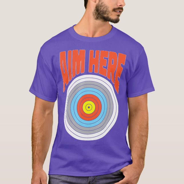 Camiseta Aim Aqui Darts Dart Drowing Dartboard (Frente)