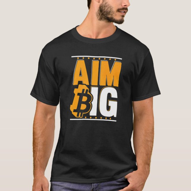 Camiseta Aim Big Blockchain Crypto Currency Bitcoin   (Frente)