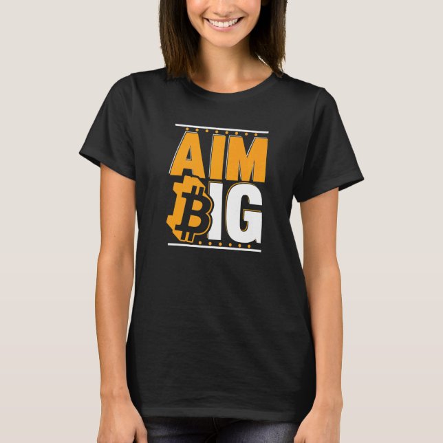 Camiseta Aim Big Blockchain Crypto Currency Bitcoin   (Frente)