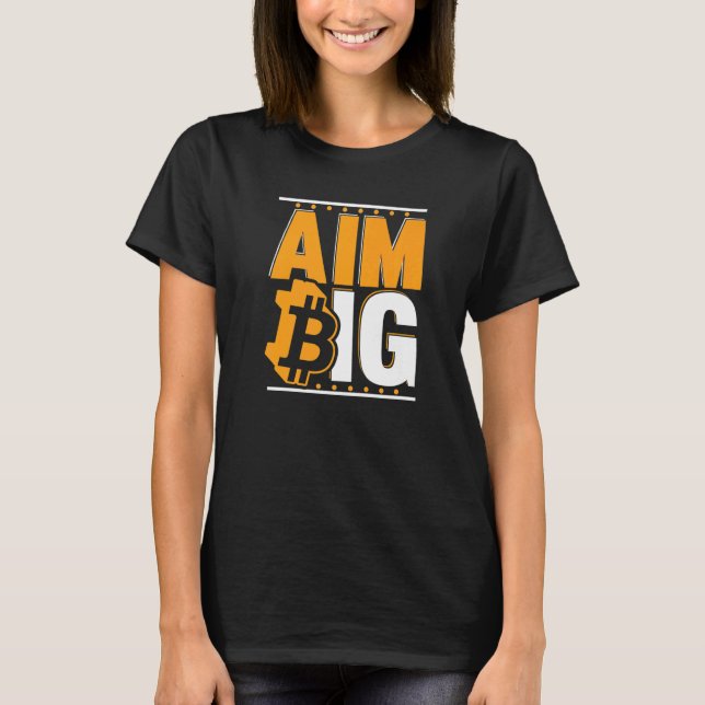 Camiseta Aim Big Blockchain Crypto Currency Bitmoney (Frente)