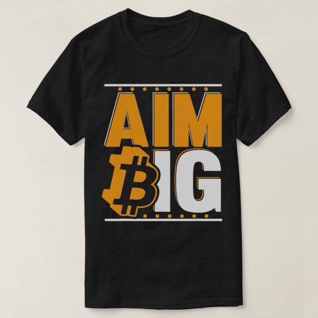 Camiseta Aim Big Crypto Cryptocurrency Blocchain Bitmoney (Frente do Design)