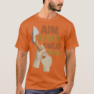 Camiseta Aim Rotate Swear Repetir Ax Engraçada Jogando