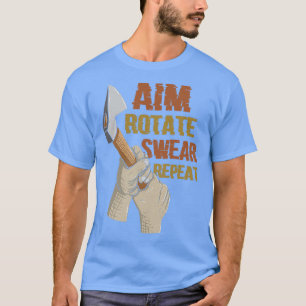 Camiseta Aim Rotate Swear Repetir Ax Engraçado Jogando Clás