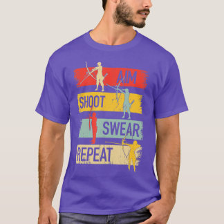 Camiseta Aim Shoot Swear Repeat Archery Cotação Essencial