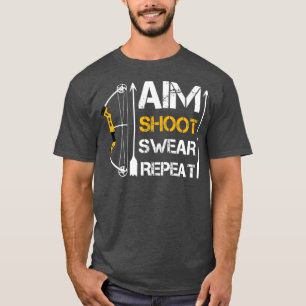 Camiseta Aim Shoot Swear Repetir Arranjo de Arqueação