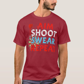 Camiseta Aim Shoot Swear Repetir Darts Jogador de Dart Engr