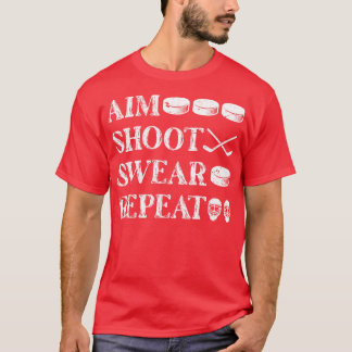 Camiseta Aim Shoot Swear Repetir Hockey com Gelo