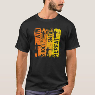 Camiseta Aim Shoot Swer Repetição da Seta de Arco Fotografa