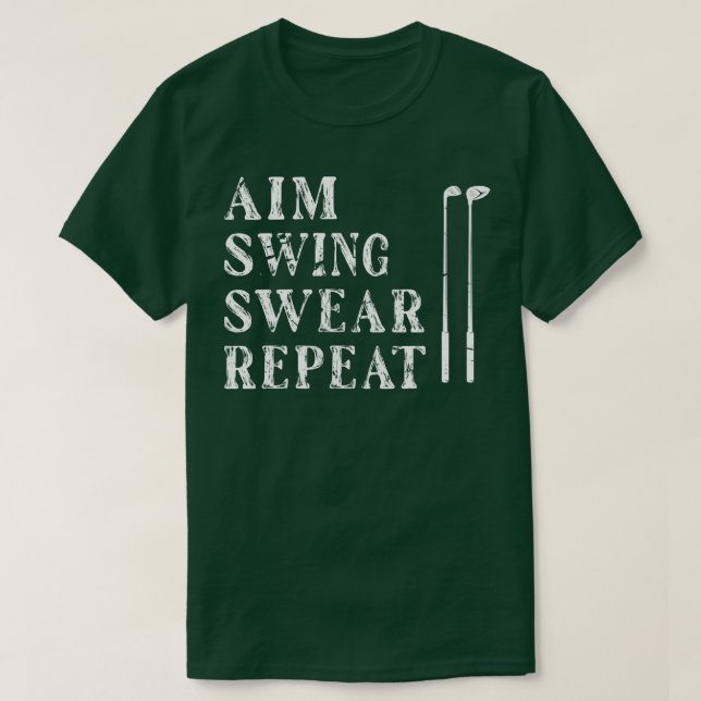 Camiseta Aim Swing Repetir Golf (Frente do Design)