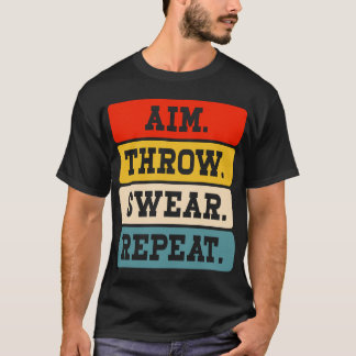 Camiseta Aim Throw Swear Repetir - Funny Baggo Cornhole